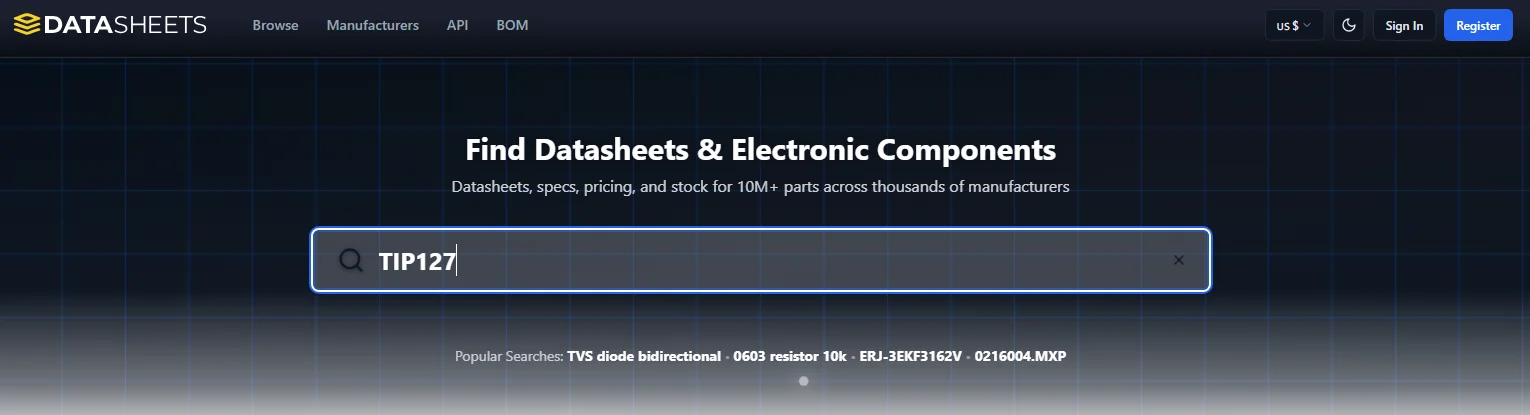 جست جو دستاشیت در سایت DATASHEETS